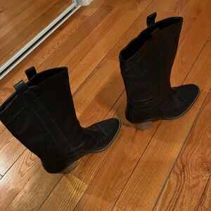 Black Leather Women's Boots